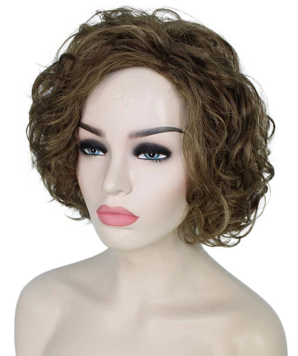 Light Brown with Blonde Highlight Front 2 Curly Asymmetrical Hairstyles