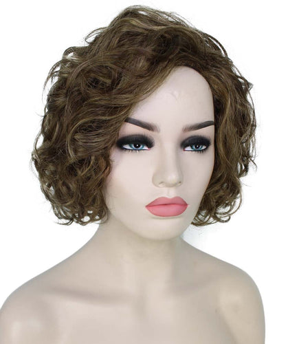 Light Brown with Blonde Highlight Front 2 Curly Asymmetrical Hairstyles