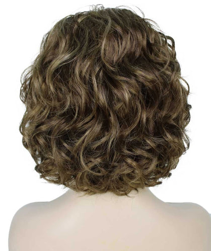 Light Brown with Blonde Highlight Front 2 Curly Asymmetrical Hairstyles