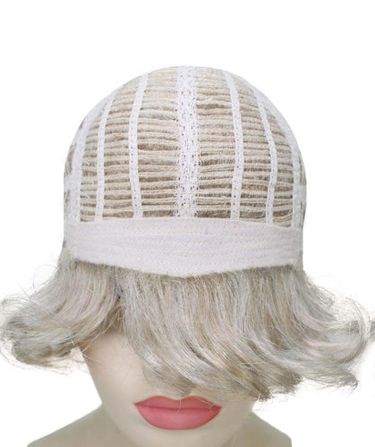 Light Silver Grey bob wigs with side part and bangs