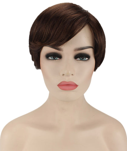 Dark Brown with Auburn highlights