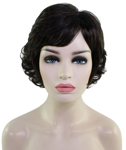 Dark Brown Tousled Hairdo Bob Wig with Windblown Layers