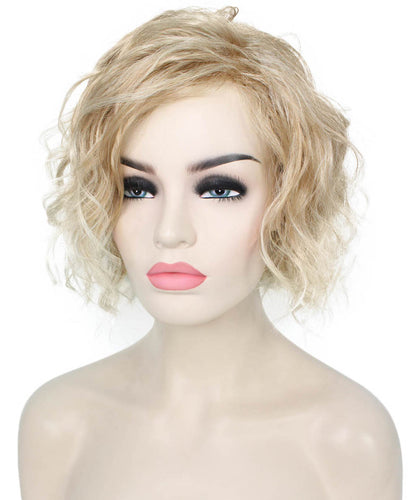 Golden Blonde with 613 Plantinum Tips tousled bob wig