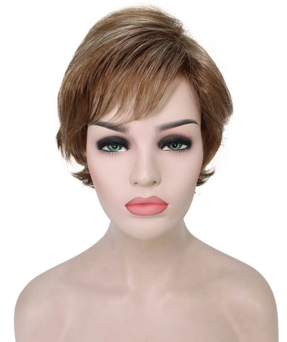 Light Blonde with Blonde Highlight Pixie Bob Wig