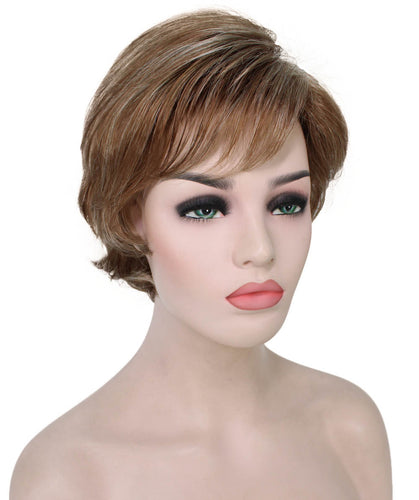 Light Blonde with Blonde Highlight Pixie Bob Wig