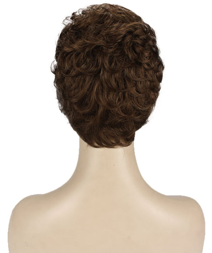 Light Brown with Blonde Highlight Front (Front) short pixie wigs