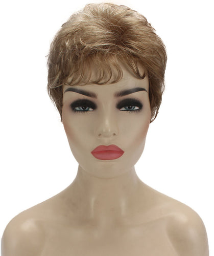 Light Aurburn with Bld Highlight Front short pixie wigs