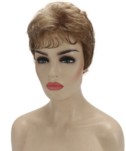 Light Aurburn with Bld Highlight Front short pixie wigs