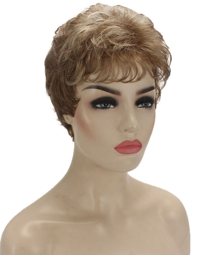 Light Aurburn with Bld Highlight Front short pixie wigs