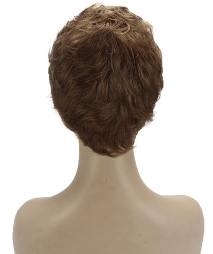 Light Aurburn with Bld Highlight Front short pixie wigs