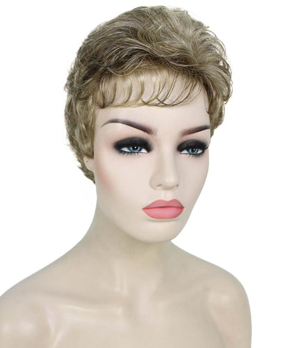 Honey Blonde with Light Brown Highlight short pixie wigs