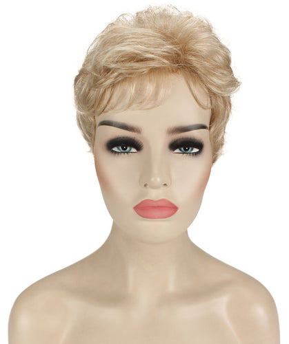 Golden Blonde with 613 Plantinum Tips short pixie wigs