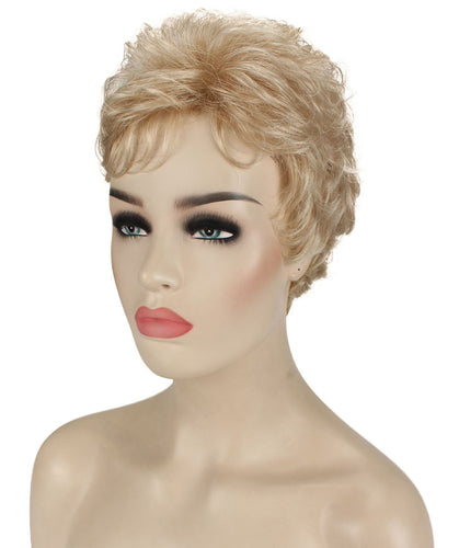 Golden Blonde with 613 Plantinum Tips short pixie wigs