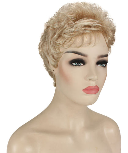 Golden Blonde with 613 Plantinum Tips short pixie wigs