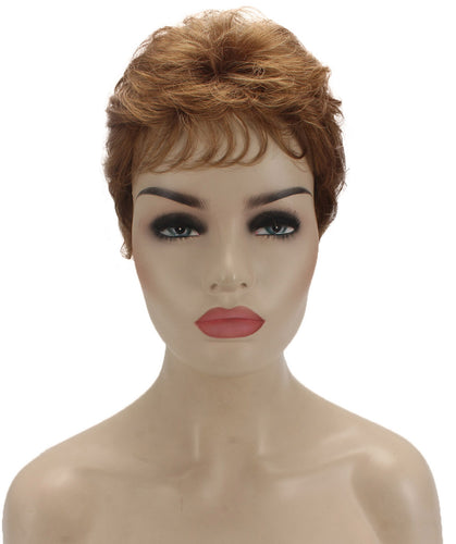 Medium Auburn with Light Aurburn Tips short pixie wigs