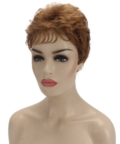 Medium Auburn with Light Aurburn Tips short pixie wigs