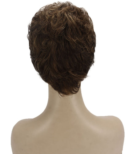 Light Brown with Blonde Highlight Front short pixie wigs
