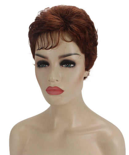 Bright Auburn mixed with Dark Auburn short pixie wigs