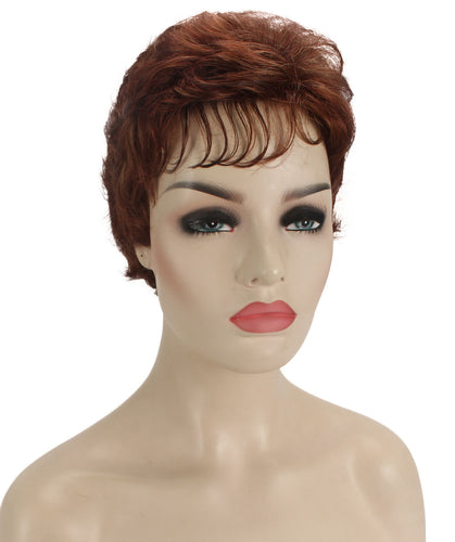 Bright Auburn mixed with Dark Auburn short pixie wigs