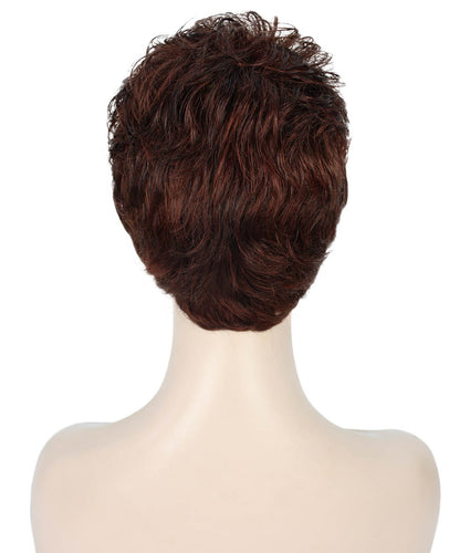 Dark Aurburn with Falme Auburn Highlights short pixie wigs