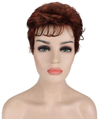 Dark Aurburn with Falme Auburn Foils short pixie wigs