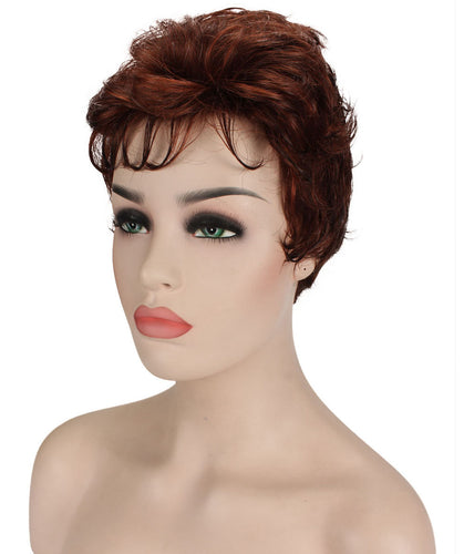 Dark Aurburn with Falme Auburn Foils short pixie wigs