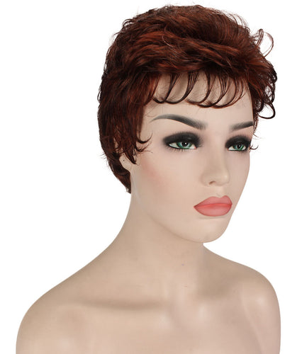 Dark Aurburn with Falme Auburn Foils short pixie wigs