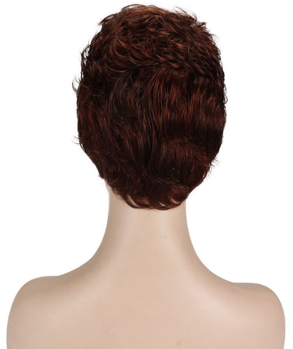 Dark Aurburn with Falme Auburn Foils short pixie wigs