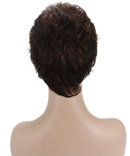 Dark Brown with Auburn highlights 2 short pixie wigs