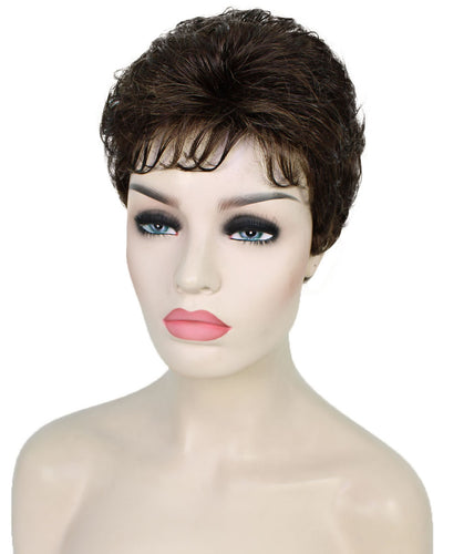 Chestnut Brown with Light Brown Highlight short pixie wigs