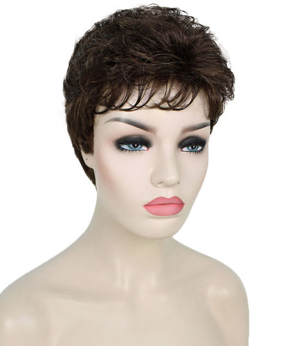 Chestnut Brown with Light Brown Highlight short pixie wigs