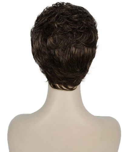 Chestnut Brown with Light Brown Highlight short pixie wigs