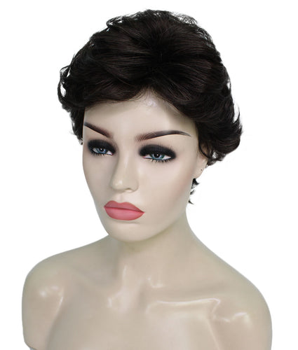 Off Black Curly Pixie Wig