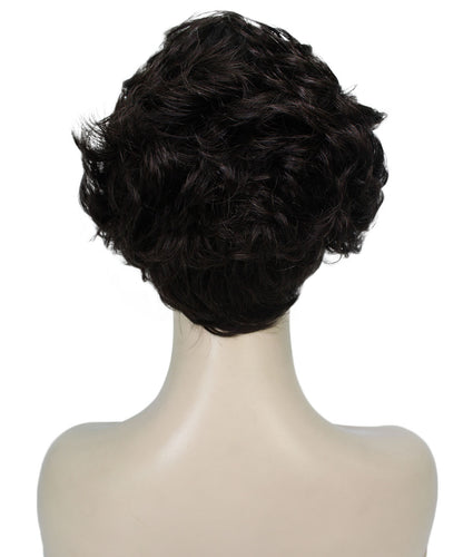 Off Black Curly Pixie Wig