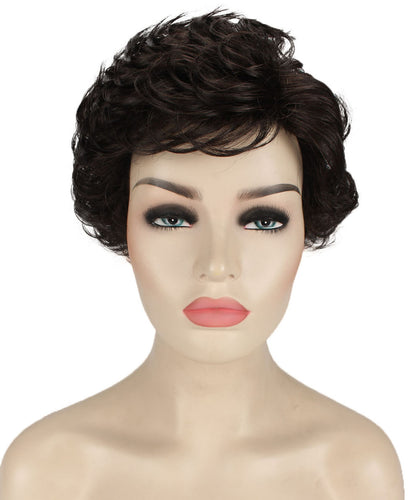 Dark Brown Curly Pixie Wig