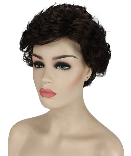 Dark Brown Curly Pixie Wig