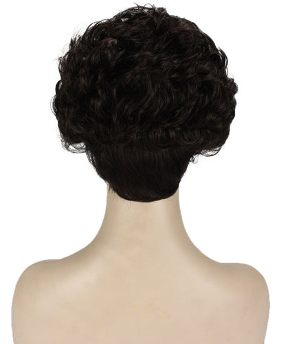 Dark Brown Curly Pixie Wig