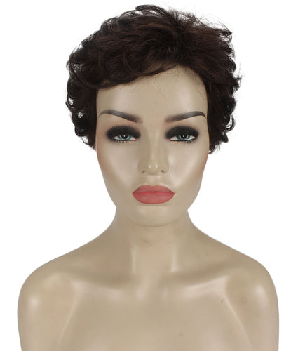 Chestnut Brown Curly Pixie Wig