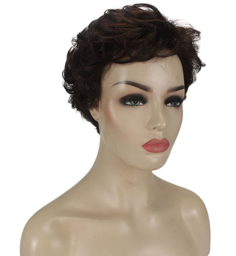 Chestnut Brown Curly Pixie Wig