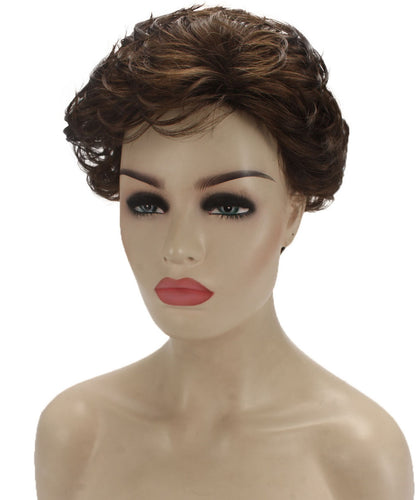 Medium Brown Curly Pixie Wig