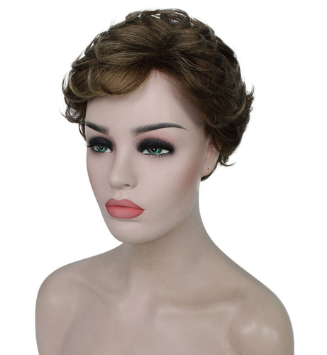 Light Brown Curly Pixie Wig