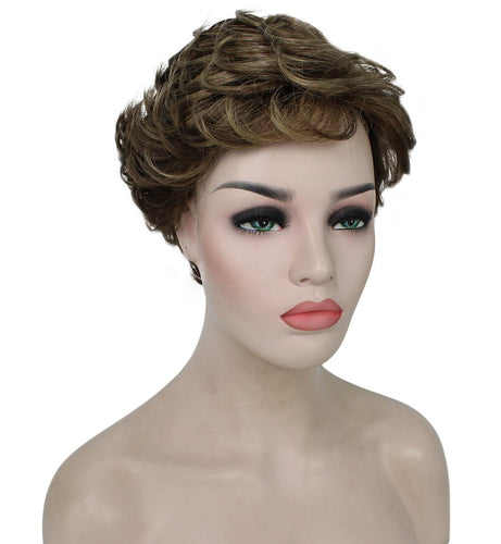 Light Brown Curly Pixie Wig