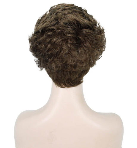 Light Brown Curly Pixie Wig