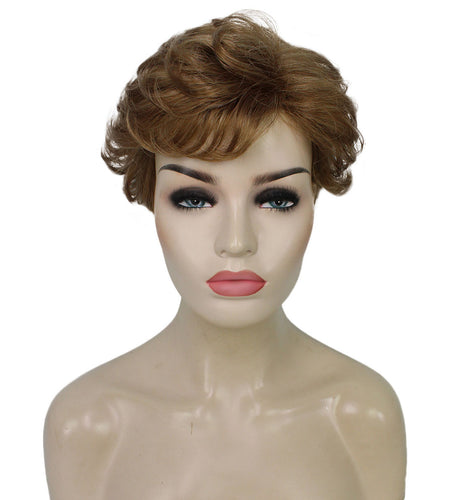 Dark Golden Blonde Curly Pixie Wig