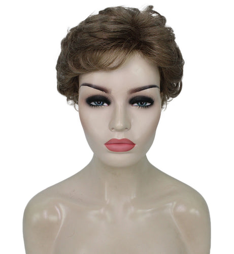 Ash Light Brown Curly Pixie Wig