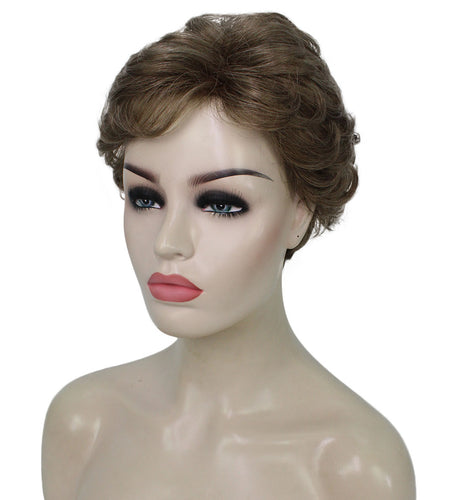 Ash Light Brown Curly Pixie Wig
