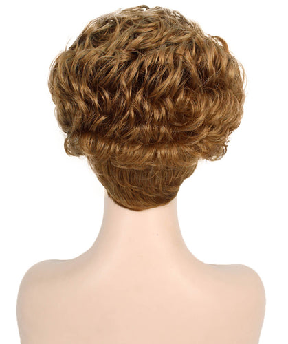 Light Aurburn with Bld Highlight Front Curly Pixie Wig