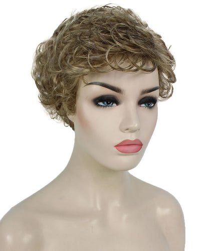 Ash Blonde Curly Pixie Wig
