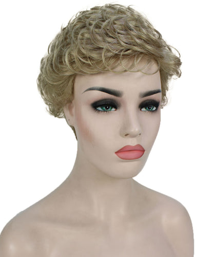 Honey Blonde Curly Pixie Wig