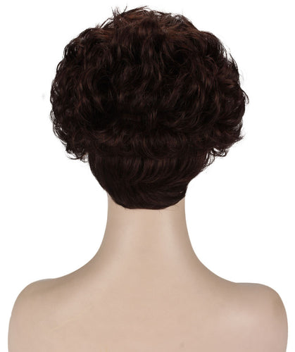 Dark Auburn Curly Pixie Wig